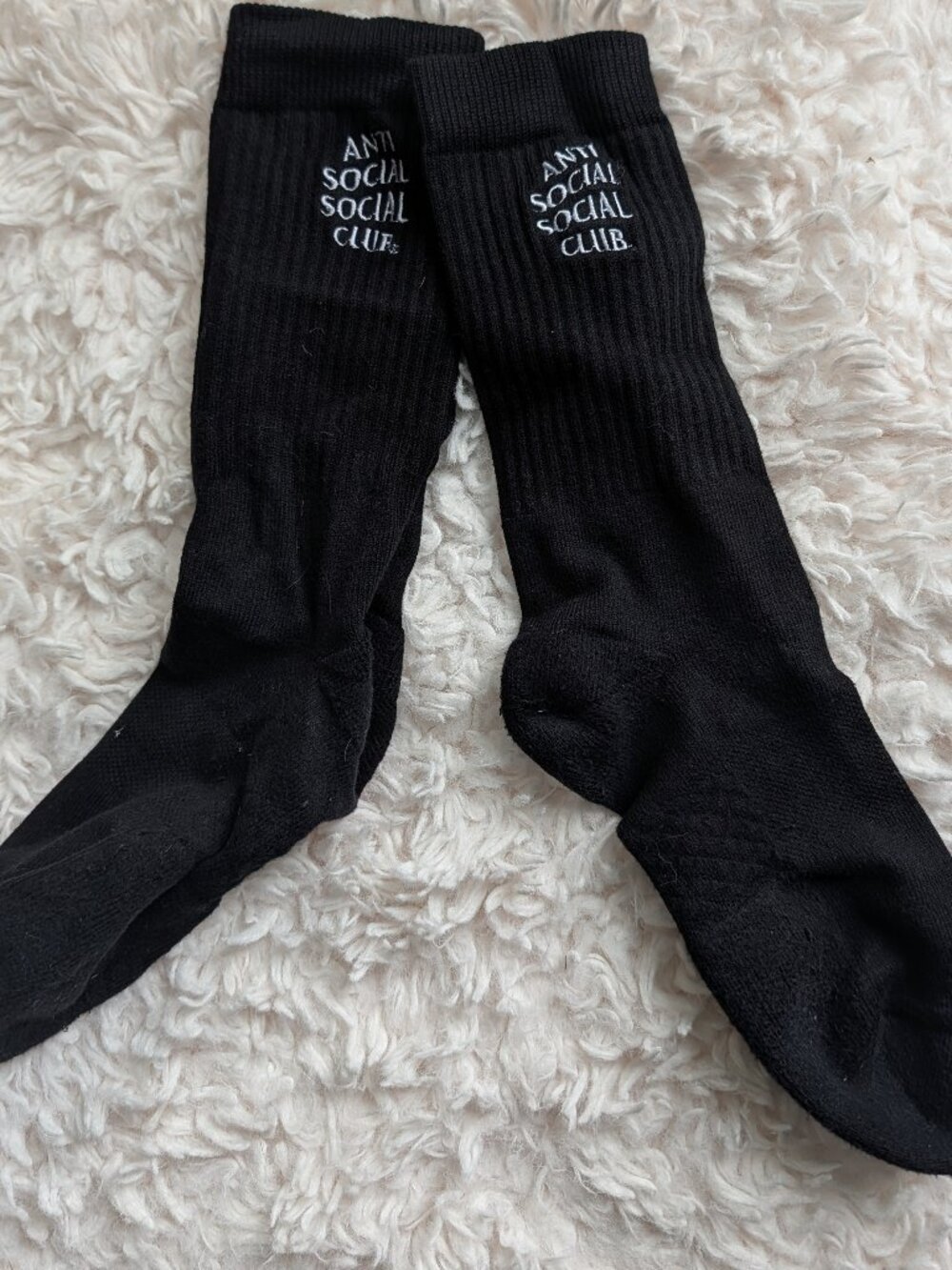 Anti Social Social Club Black Logo Crew Socks ASSC